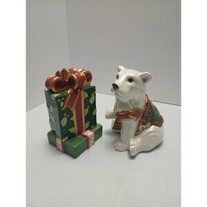 Fitz Floyd Christmas Tidings Salt and Pepper Shakers 2004 Collectible